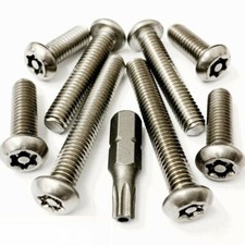 M6, A2 BUTTON HEAD SECURITY 6 LOBE PIN TX TORX ANTI VANDAL MACHINE SCREWS, BOLTS