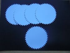 20 X WHITE CARD DIE CUT ROUND SPIKED SHAPES.  SPIRELLI/TOPPERS 