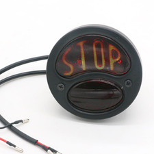 Motorcycle Round Black "STOP"