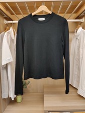 COS SMALL BLACK T-SHIRT JUMPER SWEATER TOP CASUAL LONG SLEEVE PLAIN CREW WOMENS