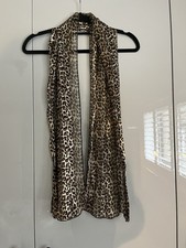 Leopard Print Ladies Neck Polyester Scarf  150 cm x 32cm