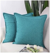 Faux Linen Cushion Cover Teal