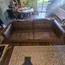 Brown, 2 Seat Leather Sofa