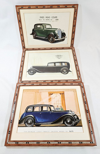 Framed vintage car prints - 3, x