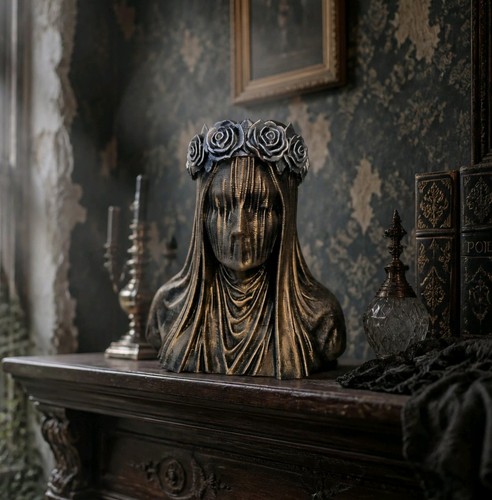 Lace draped gothic bride