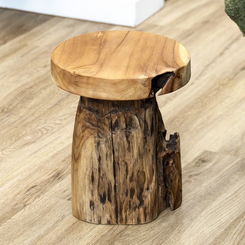 Baby teak root side table - teak,