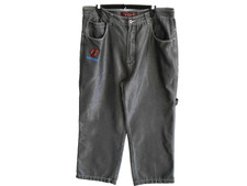 Ruff Ryders Glanz Shiny silver Baggy Hip Hop jeans W40 Vintage 90s Dirty denim