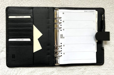 BLACK LEATHER A5 ORGANISER by
