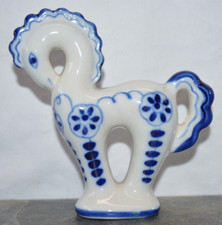USSR Gzhel Porcelain Blue & white : HORSE