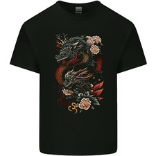 2 Chinese Dragons Fantasy Mens Light Cotton T-Shirt
