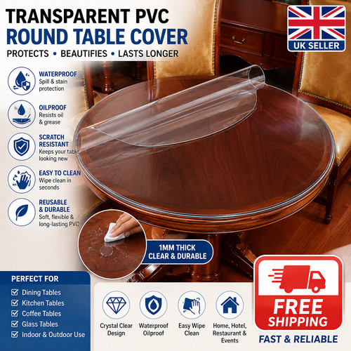 Dining table coverclear round - dining,