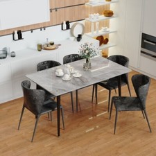 Modern Slate Marble Dining Table Black Trestle Base Rectangle Table Desk Office