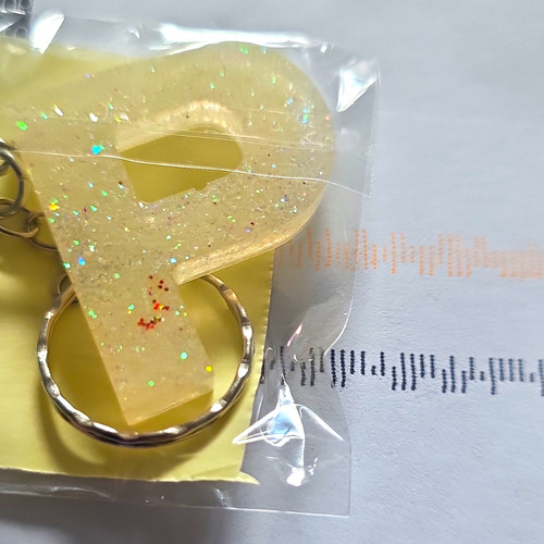 Clear glitter resin number - glitter,