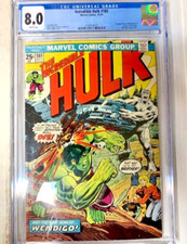 INCREDIBLE HULK 180 CGC VF (8.0) 1st WOLVERINE!  Not Cleaned or Pressed!  WHITE!