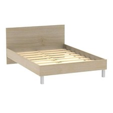 *WAS £300* DENE BED / LIGHT OAK / ANTIQUE EFFECT / BLACK METAL LEGS / 4FT