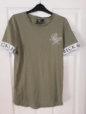 Men's Size S Beck And Hersey Khaki Green T Shirt  With Sleeve Detail 