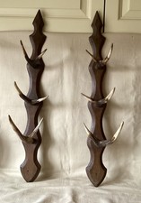 Antique Pair Beech Wall 3 Tier