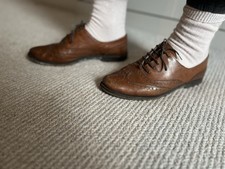Russell & Bromley Jeeves Ladies Tan Leather Oxford Brogues Shoes Size UK 7.5