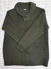 Asda GEORGE Men's Jumper. 2XL Chest 48-50". Dark Khaki Green. Shawl Neck. NWOT.