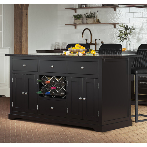Black kitchen island with - kitchen,