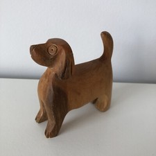 Vintage Hand Carved Wooden Dog