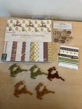 Dovecraft Christmas Back to Basics 8"x8" paper, ribbons, buttons & felt reindeer