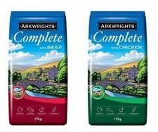 15KG / 30KG ARKWRIGHTS COMPLETE DRY DOG FOOD BISCUITS CHOOSE CHICKEN OR BEEF