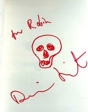 Damien Hirst signed 2003 White Cube catalogue with skull drawing