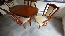 Dining table and 6 chairs set 7 foot (good condition)cherry by John E Coyle