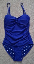 Ladies Swimming Costume, M&Co, Size 12, Blue, Multiway Straps, Tummy Control.