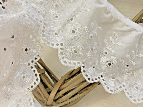 Gathered broderie anglaise - broderie,