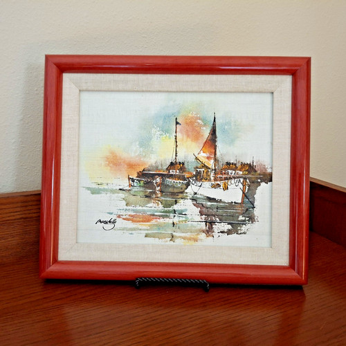 Vintage mcm 1960 italian oil - 1960's,