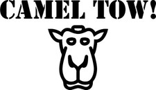 camel tow funny themed van trailer car campervan transporter stickers 200mm 