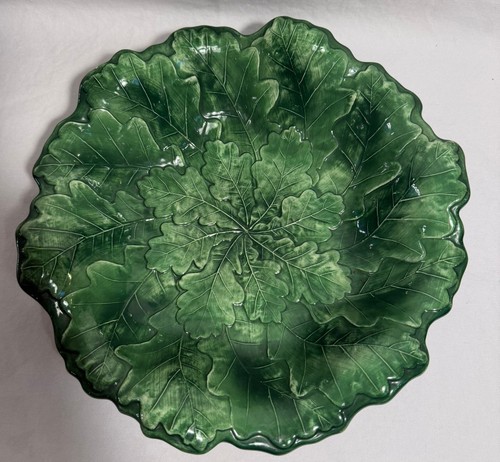 Vintage italian majolica leaf - italian,