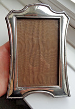 ANTIQUE ENGLISH 1919 OAK & SOLID SILVER MOUNTED LARGE PHOTOGRAPH FRAME