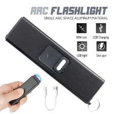 Arc Lighter USB Keychain Stun Set Rechargeable LED Flashlight Mini Flashlight UK