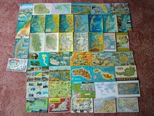 43 FOREIGN / OVERSEAS MAP Postcards. Used & Unused.