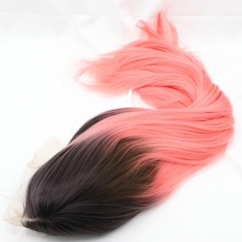 Ombre bright pink wig long - 24",