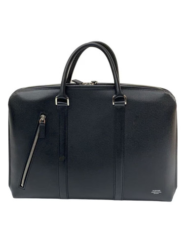 Porter bag leather blk plain - leather,