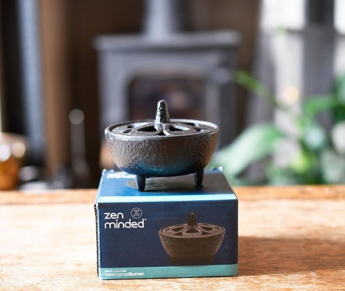 Cast iron lotus - cast, incense