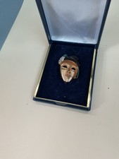 Costume jewellery mask brooch - mask,