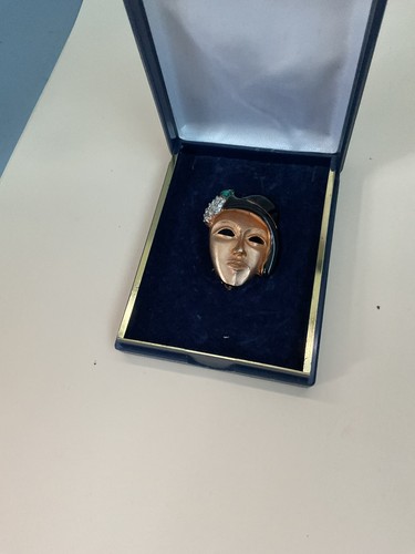 Costume jewellery mask brooch - mask,