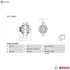 ALTERNATOR 0 986 048 820 FOR