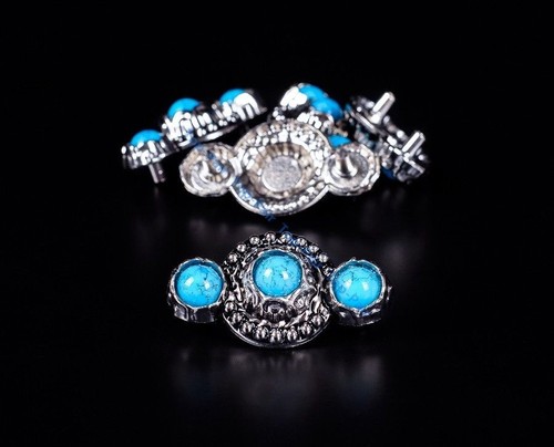6pcs turquoise flower - 40*32,