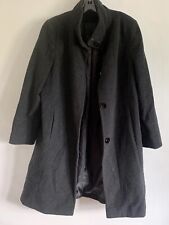 BHS CHARCOAL GREY LONG SLEEVES WOOL BLEND COAT JACKET OUTERWEAR OVERCOAT SIZE:18
