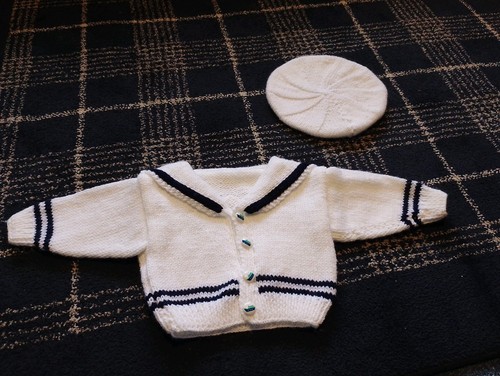 White and navy sailor - white,