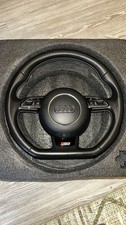 Audi A3 S3 8V Flat Bottom Full Smooth Leather Steering Wheel Genuine S3 Manual