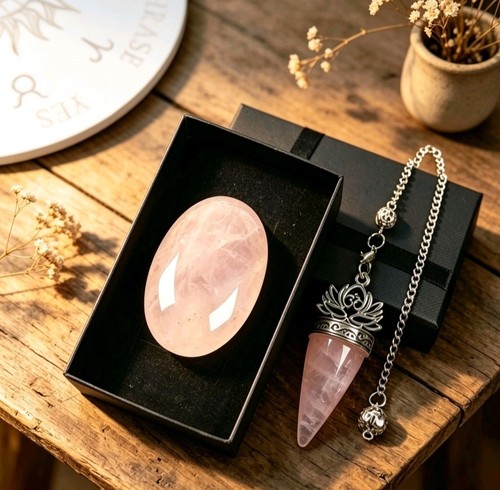 Beautiful rose quartz crystal - quartz,