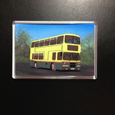 Volvo Olympian Dublin bus Ireland Clear plastic fridge magnet