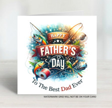 Fathers day Card Personalised Father's Day Card Fishing Dad Grandad Pops Daddy